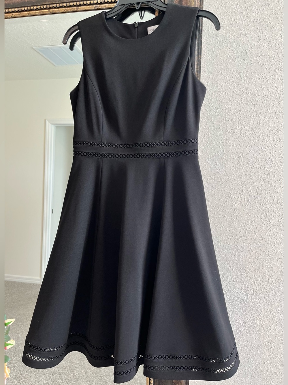 Calvin Klein Black Sleeveless Fit-and-Flare Midi Dress